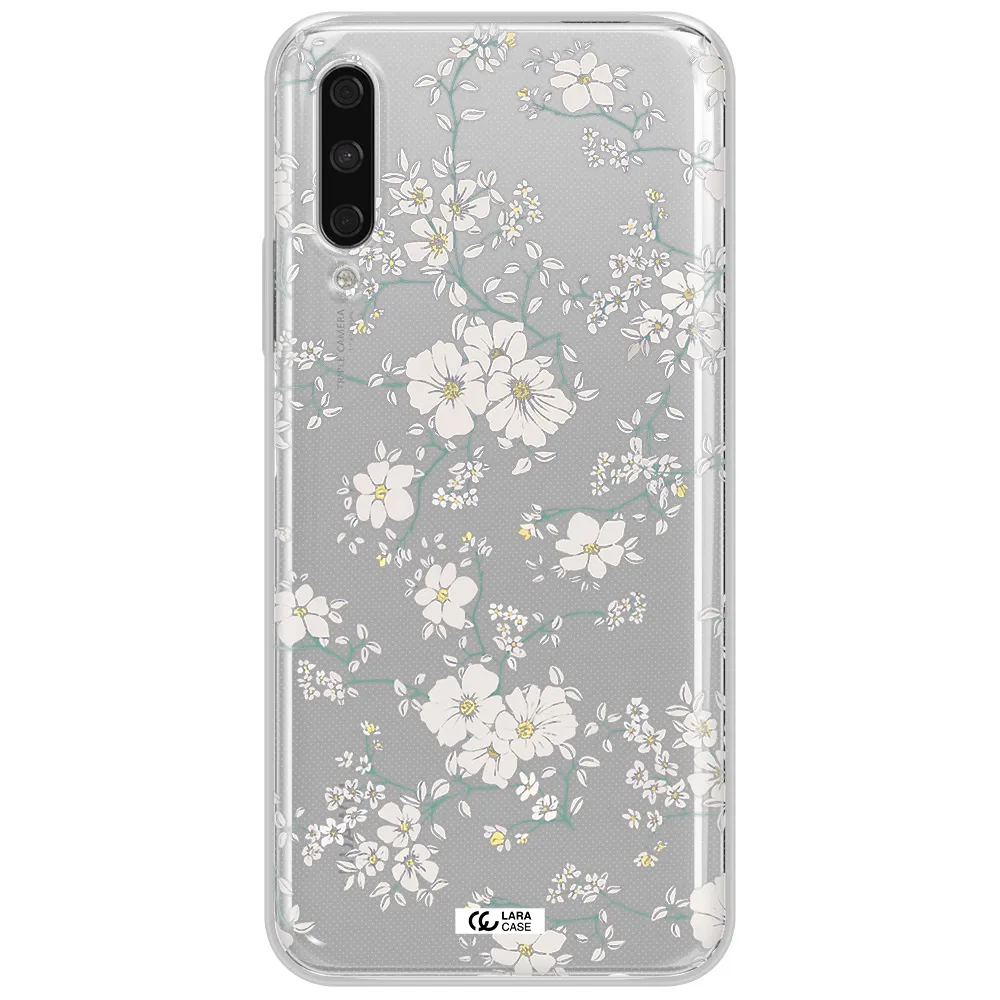 White Flower Huawei Y9S Clear Tpu Case