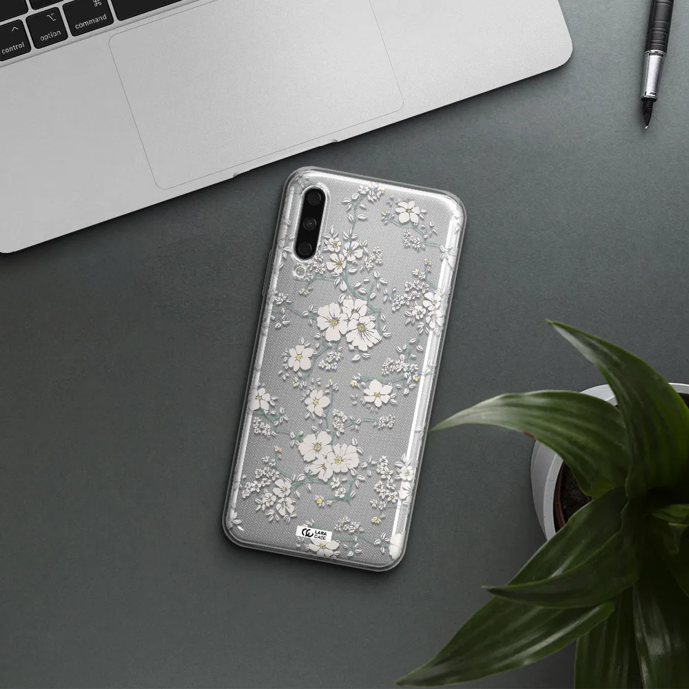 White Flower Huawei Y9S Clear Tpu Case