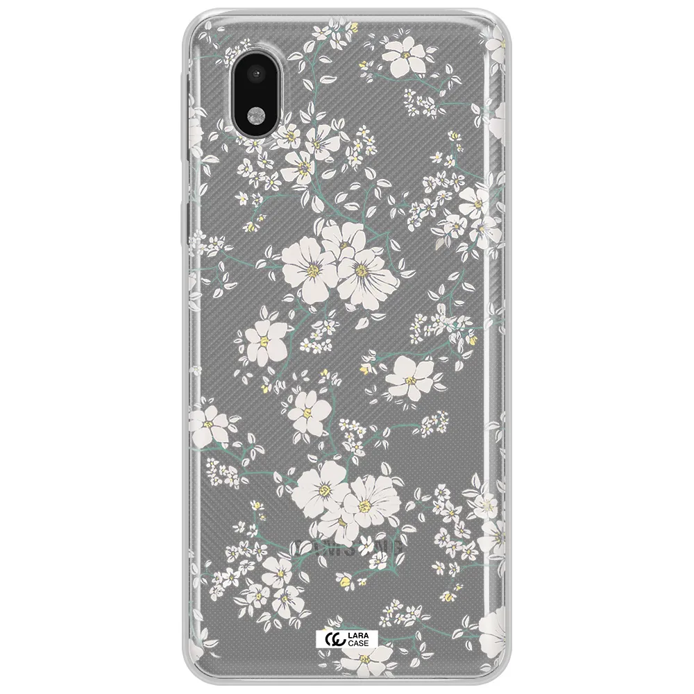 White Flower Samsung A01 Core Clear Tpu Case