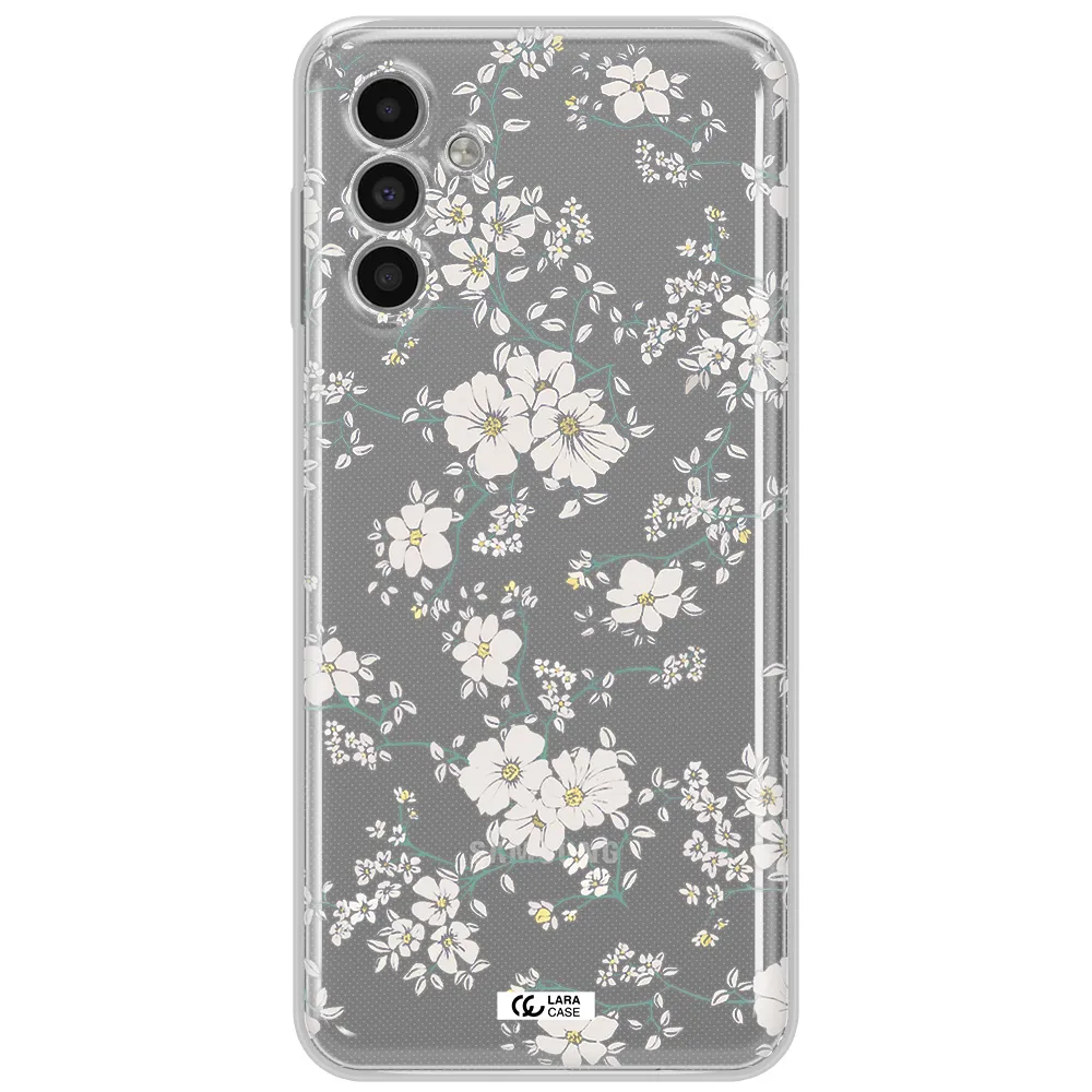 White Flower Samsung A13 5G Clear Tpu Case