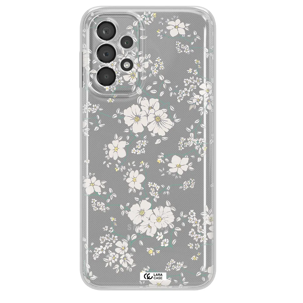 White Flower Samsung A23 5G Clear Tpu Case