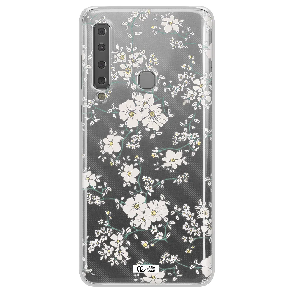 White Flower Samsung A9 2018 Clear TPU Case
