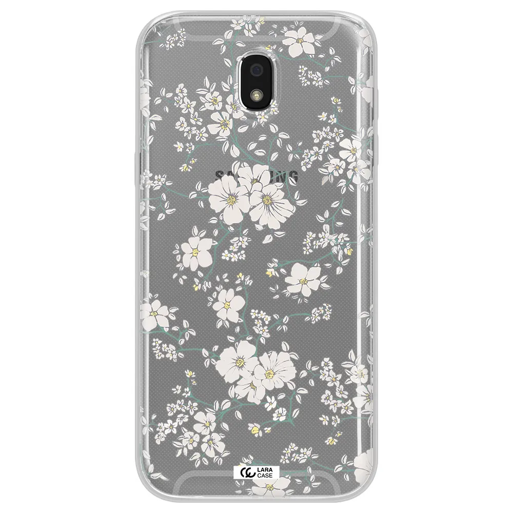 White Flower Samsung J5 2017 Clear TPU Case