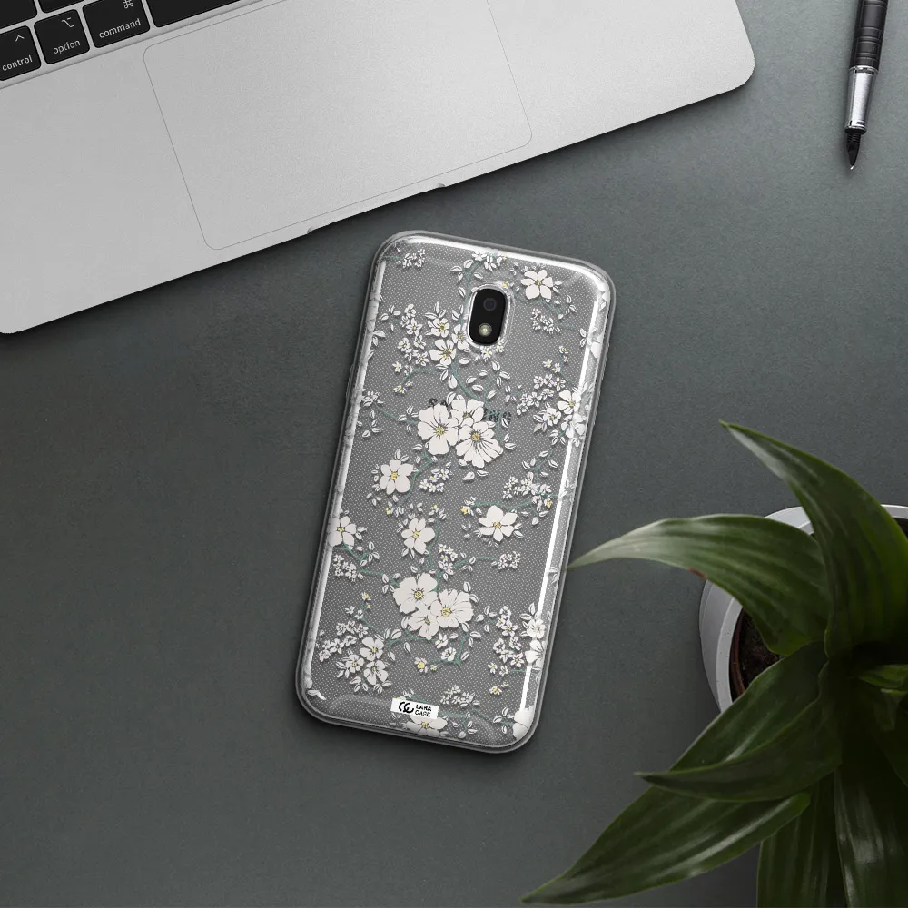 White Flower Samsung J5 2017 Clear TPU Case