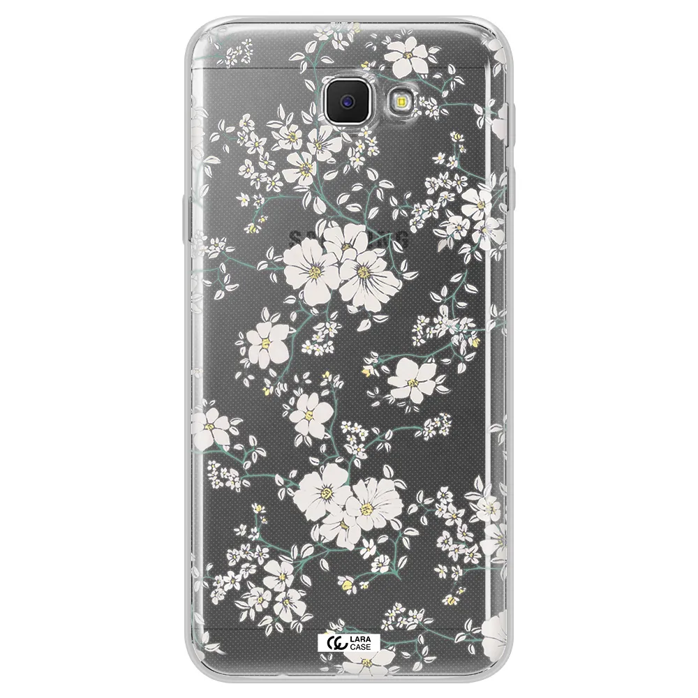 White Flower Samsung J5 Prime Clear TPU Case