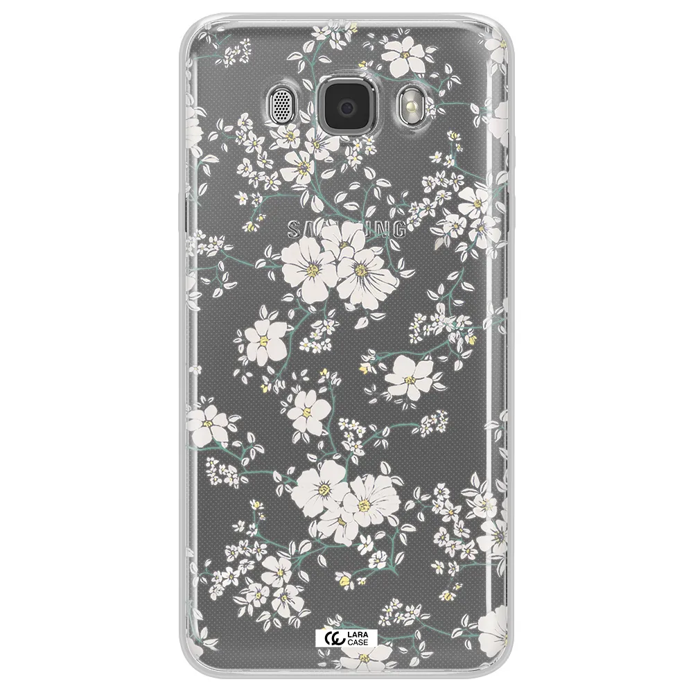 White Flower Samsung J7 2016 Clear TPU Case