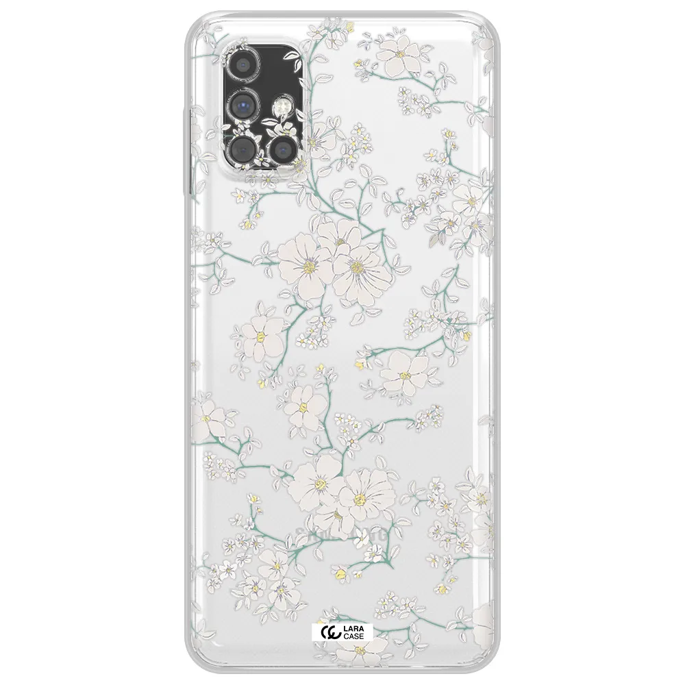 White Flower Samsung M31S Clear TPU Case