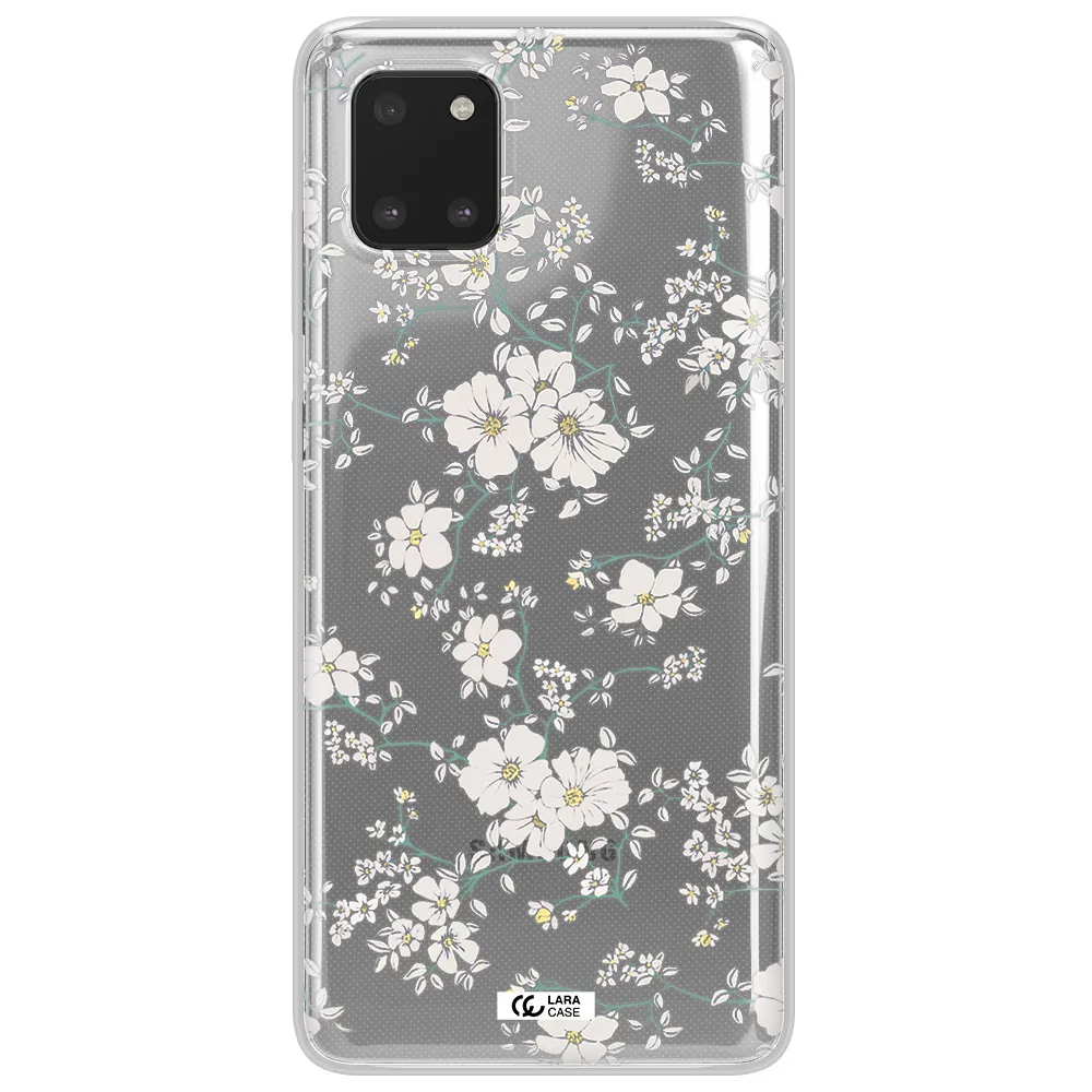 White Flower Samsung Note 10 Lite Clear TPU Case