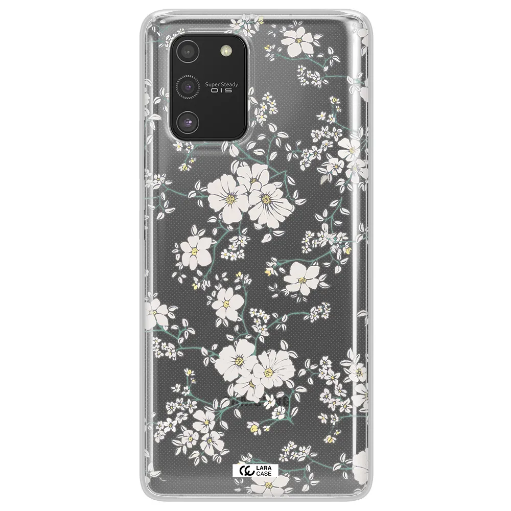 White Flower Samsung S10 Lite Clear TPU Case