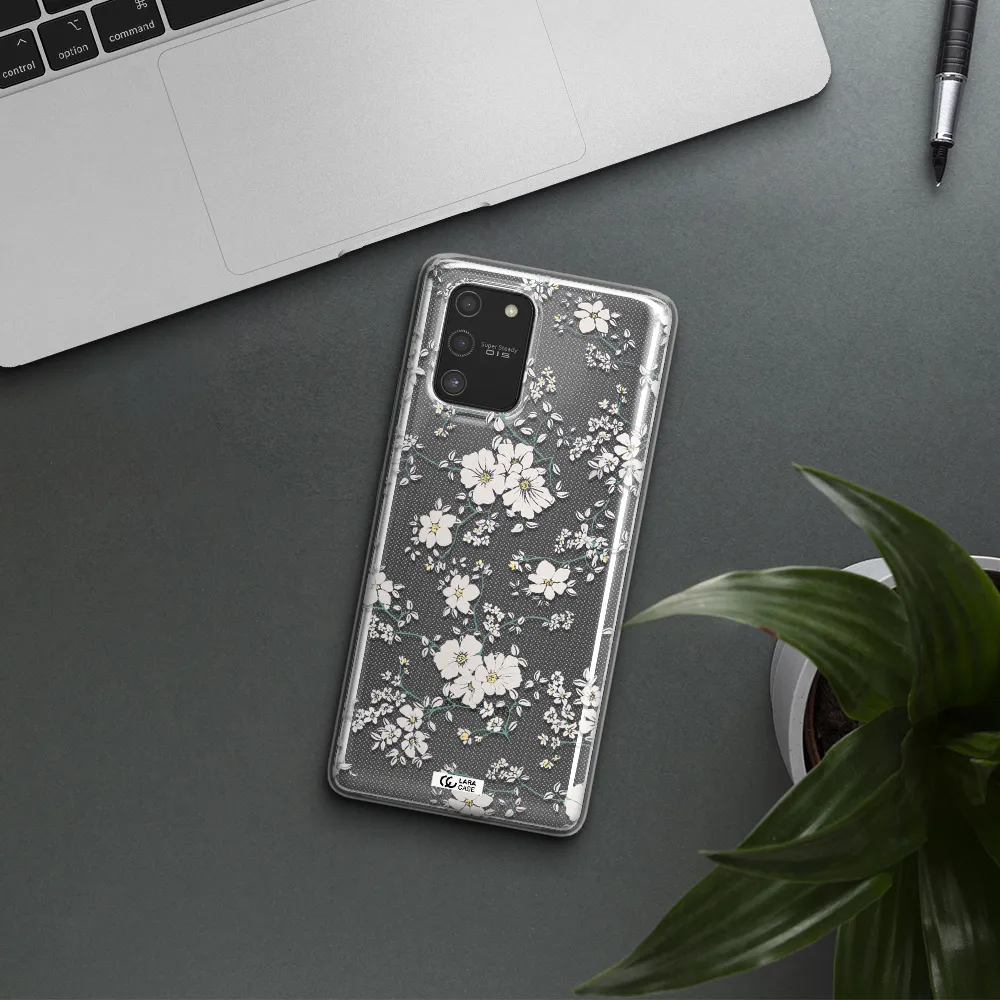 White Flower Samsung S10 Lite Clear TPU Case