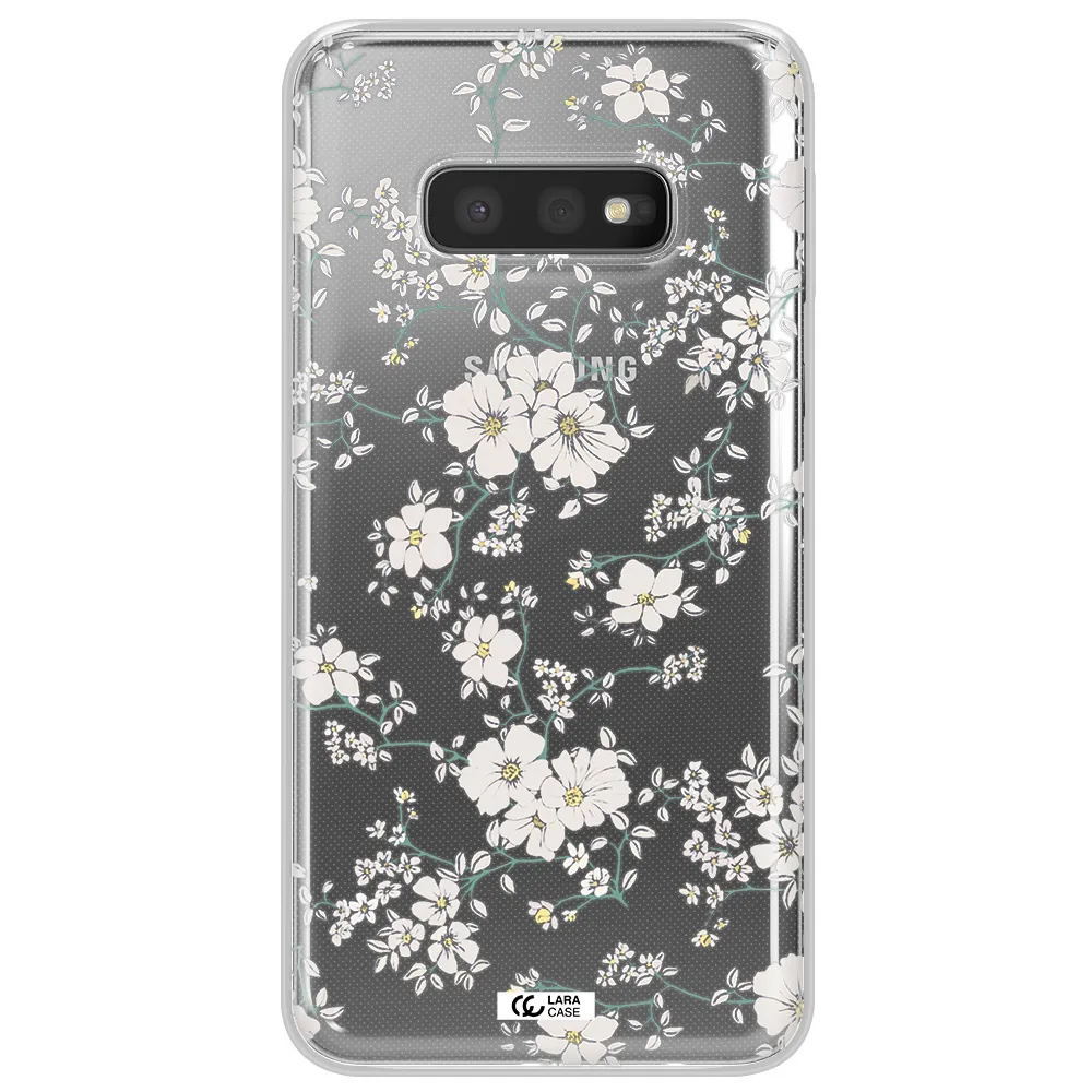 White Flower Samsung S10e Clear TPU Case