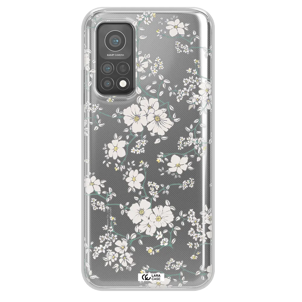 White Flower Xiaomi Mi 10 T Pro Clear TPU Case