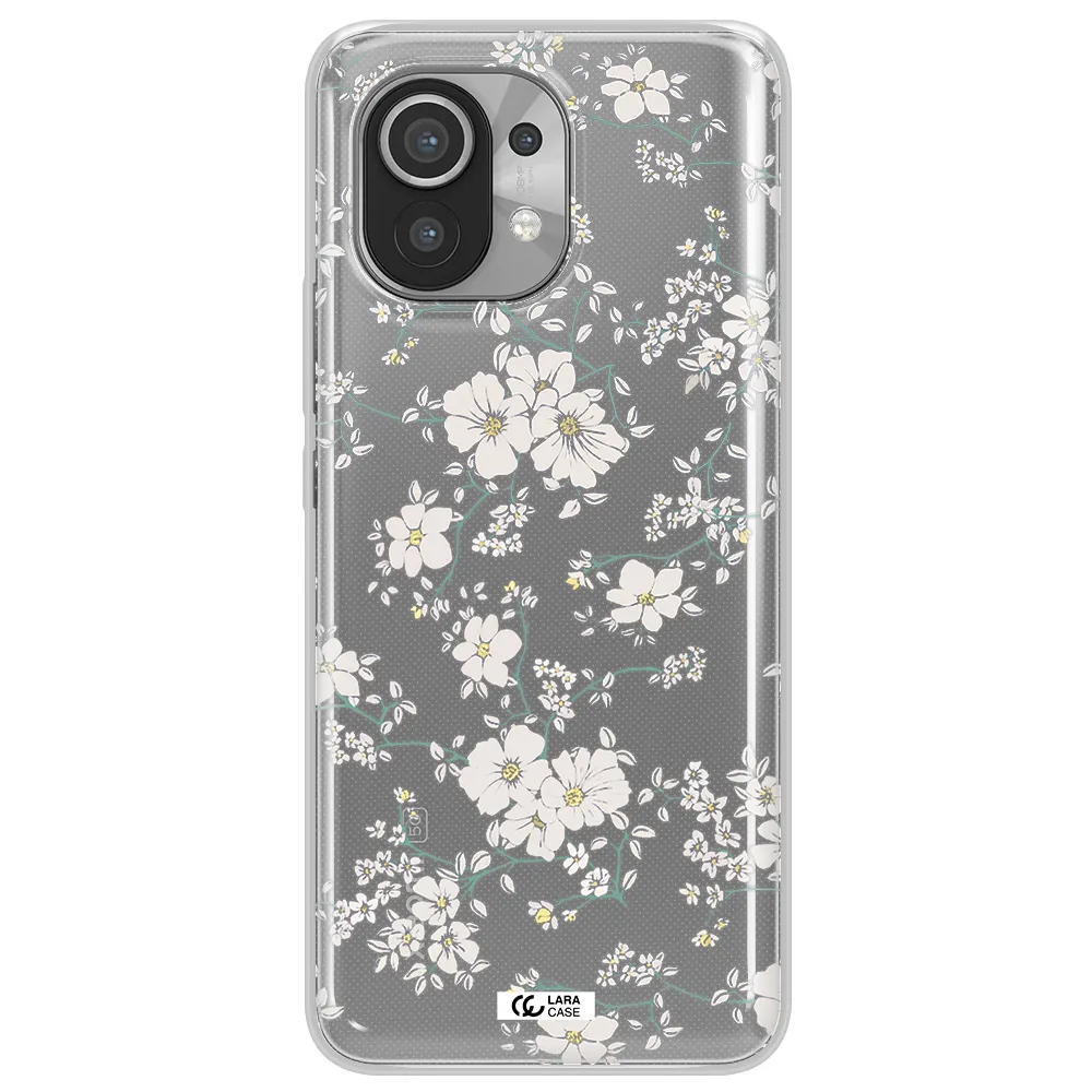 White Flower Xiaomi Mi 11 Clear TPU Case