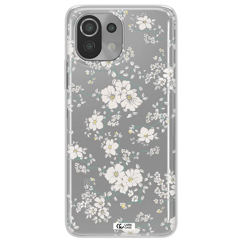 White Flower Xiaomi Mi 11 Lite Clear TPU Case