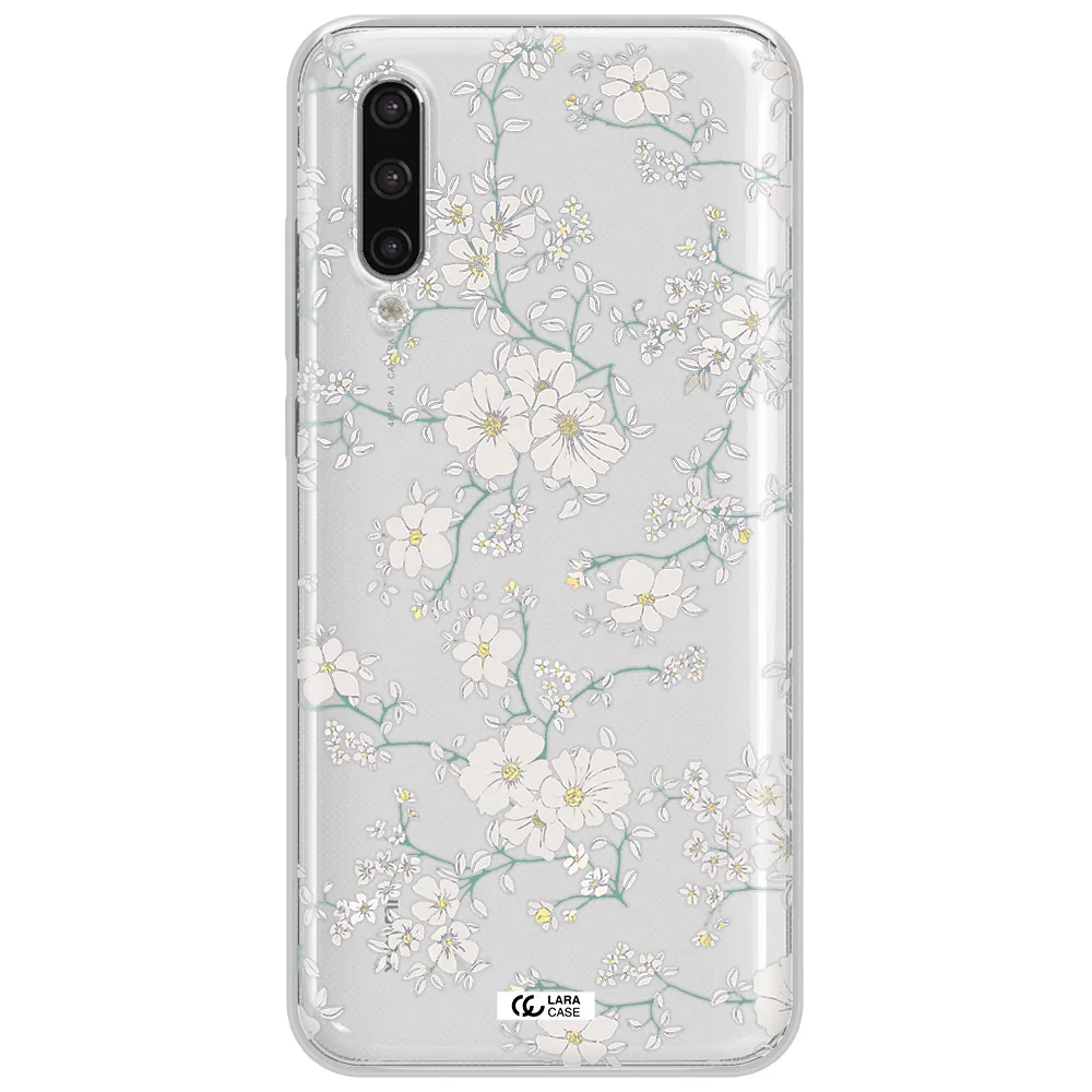 White Flower Xiaomi Mi 9 Lite Clear Tpu Case