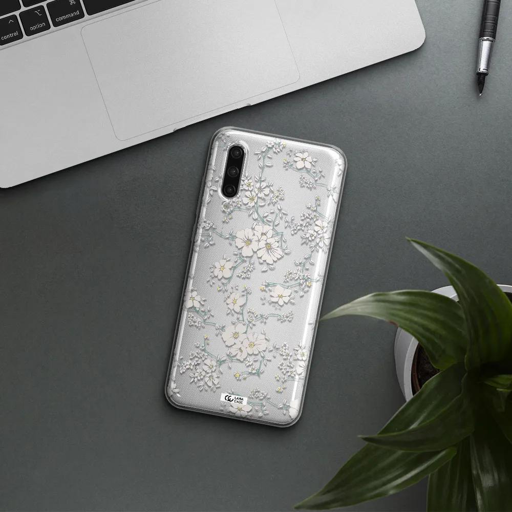 White Flower Xiaomi Mi 9 Lite Clear Tpu Case