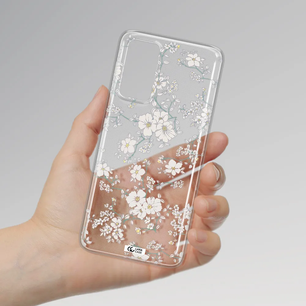 White Flower Xiaomi Note 11 Pro Clear TPU Case