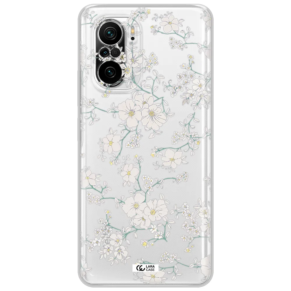 White Flower Xiaomi Poco F3 Clear Tpu Case