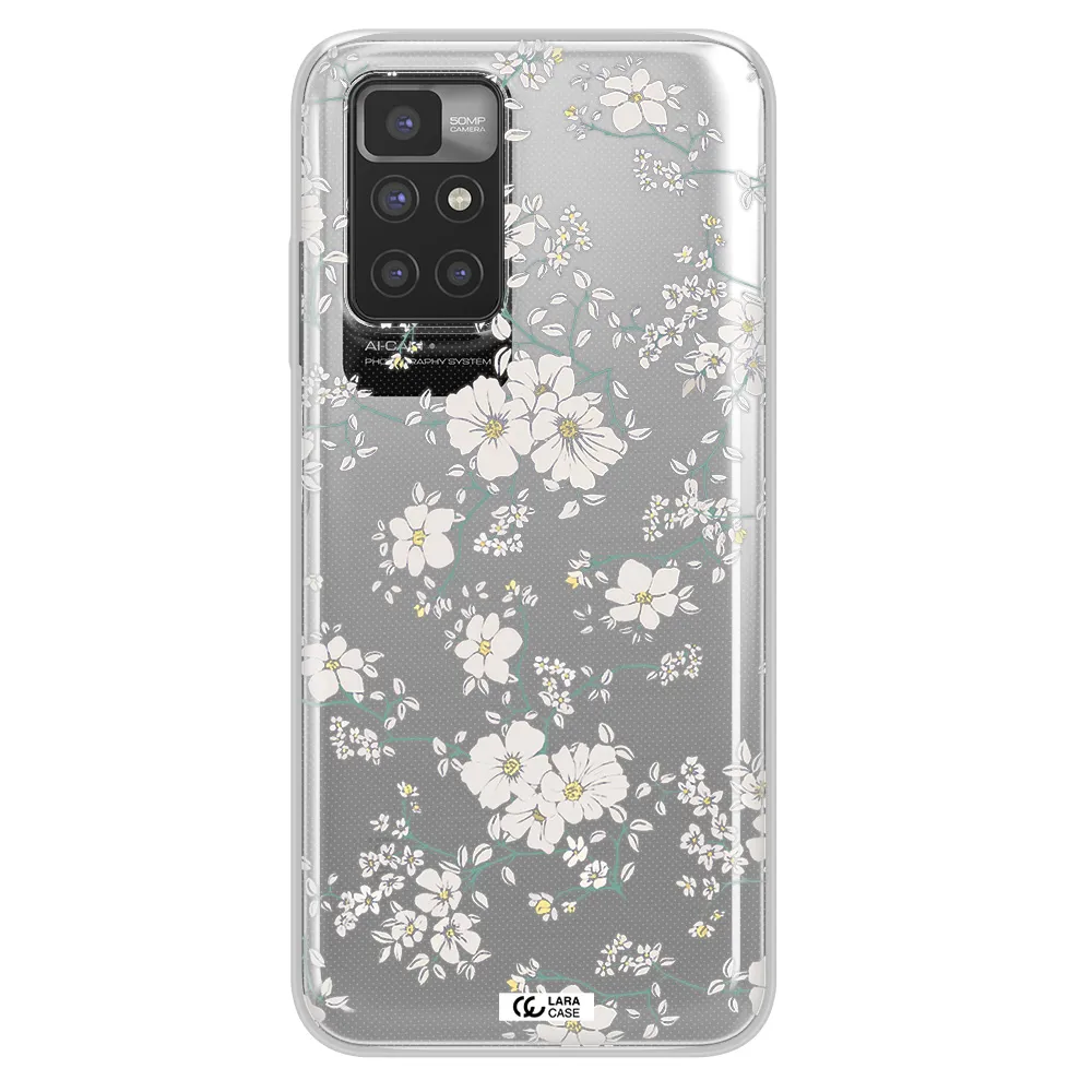 White Flower Xiaomi Redmi 10 Clear TPU Case