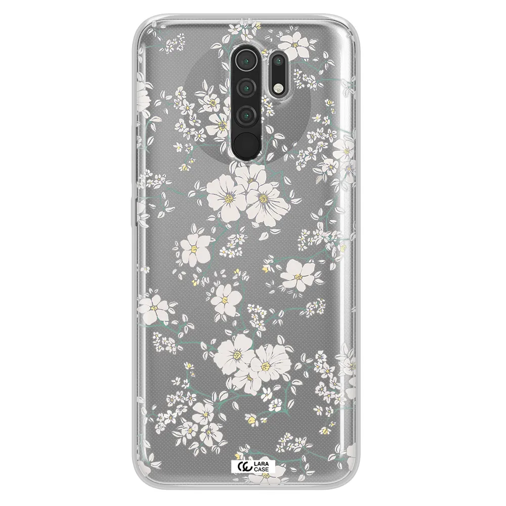 White Flower Xiaomi Redmi 9 Clear TPU Case