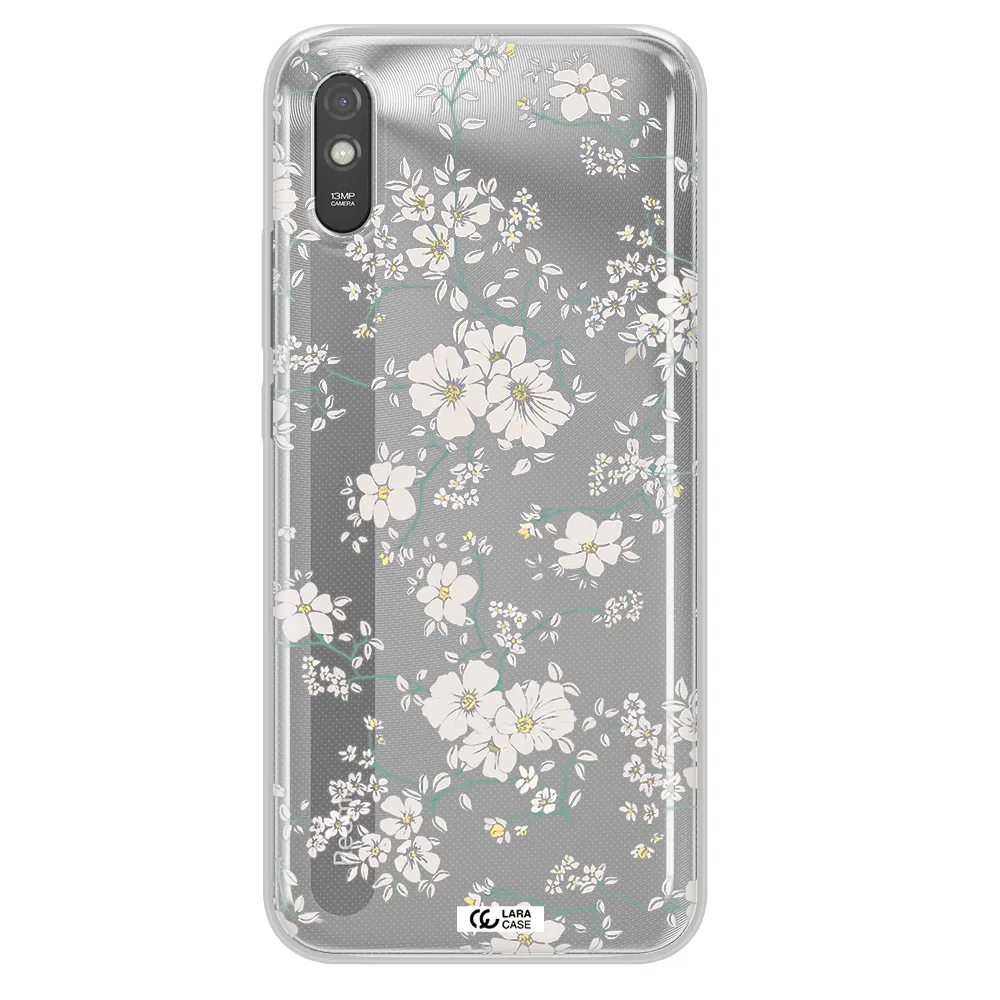 White Flower Xiaomi Redmi 9A Clear TPU Case