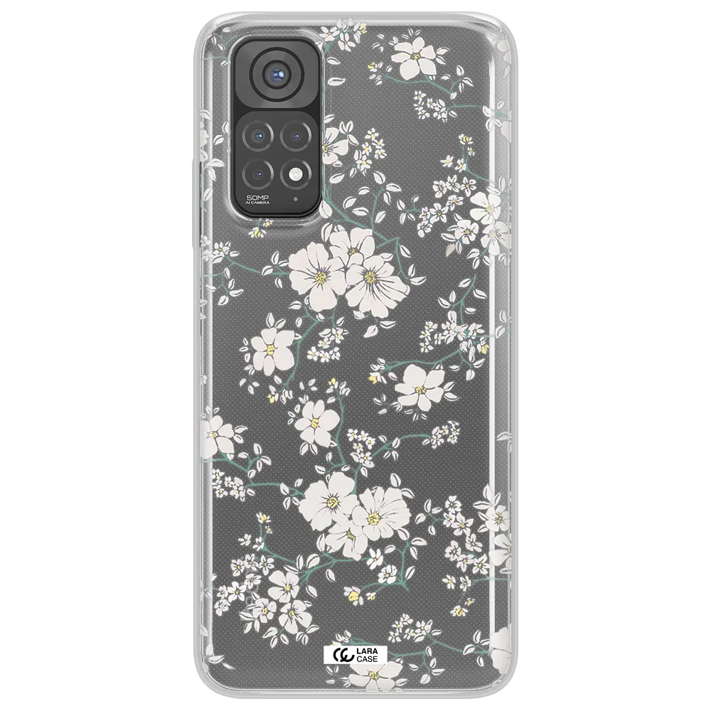 White Flower Xiaomi Redmi Note 11 Clear TPU Case