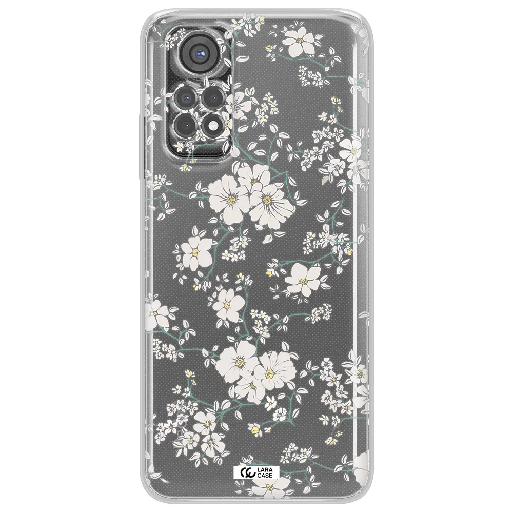 White Flower Xiaomi Redmi Note 11S Clear Tpu Case