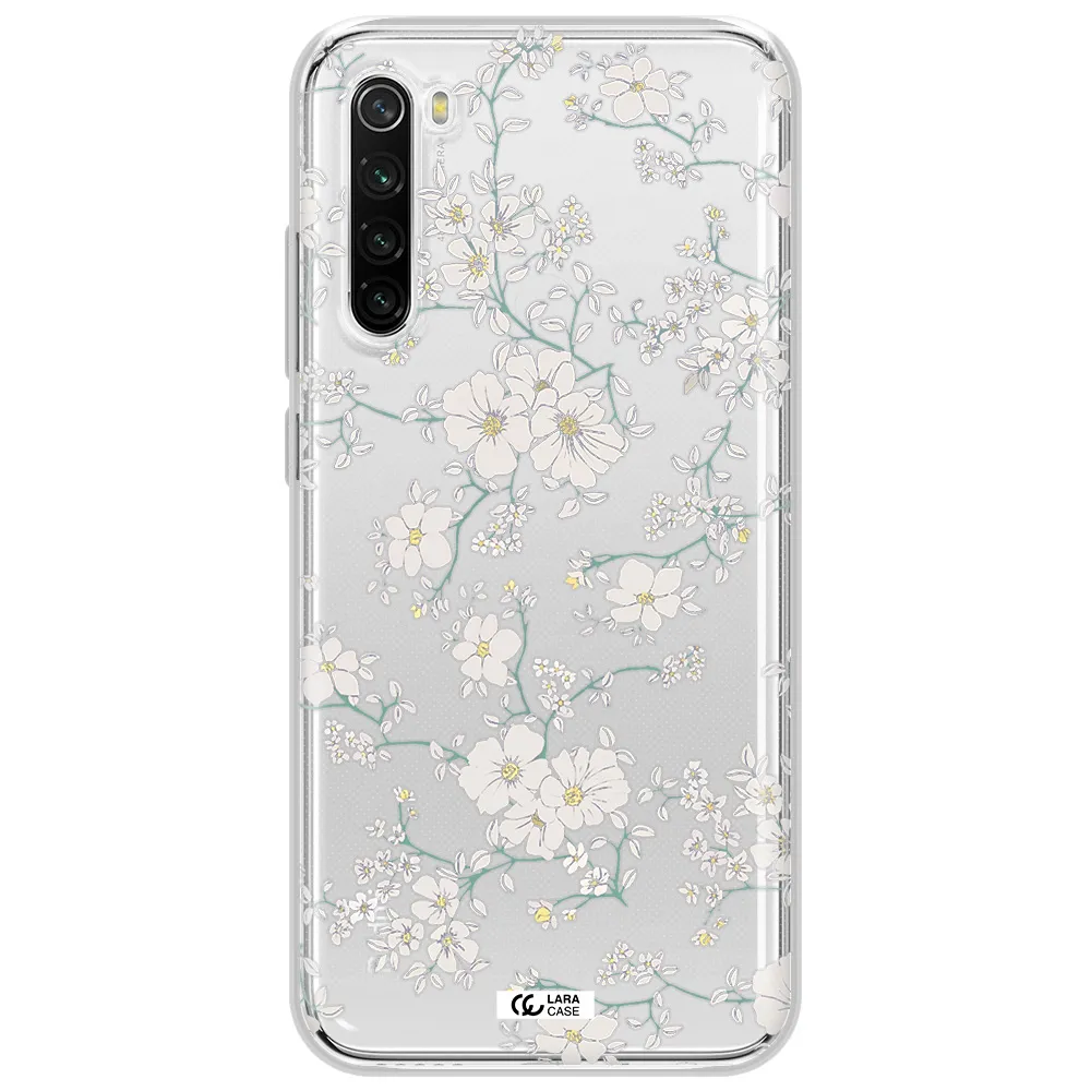 White Flower Xiaomi Redmi Note 8T Clear Tpu Case