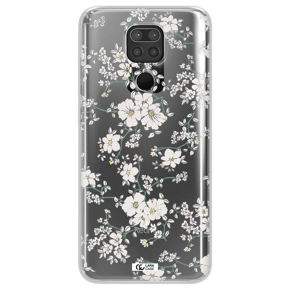 White Flower Xiaomi Redmi Note 9 Clear TPU Case
