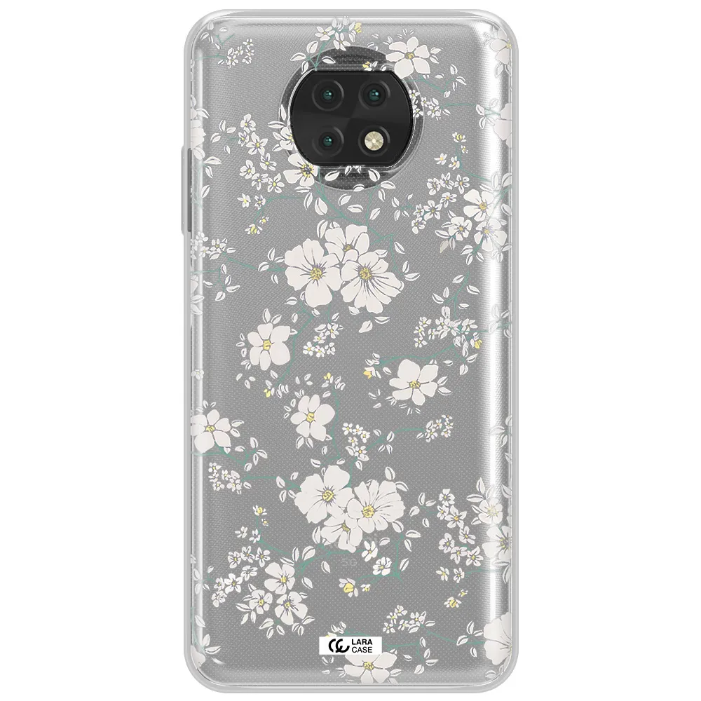 White Flower Xiaomi Redmi Note 9T Clear Tpu Case