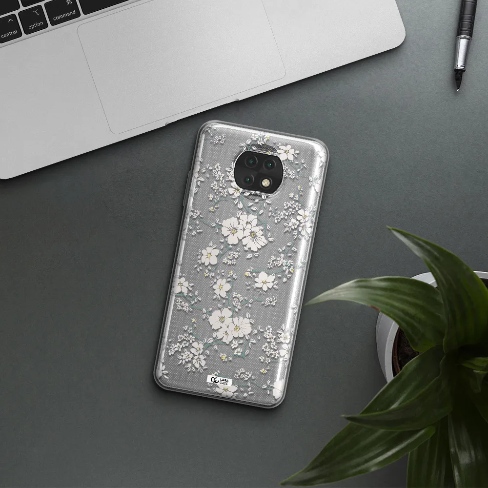 White Flower Xiaomi Redmi Note 9T Clear Tpu Case