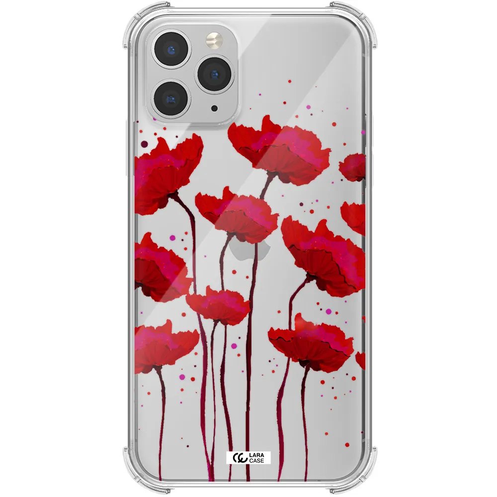 Red Fashion Flower Apple iPhone 11 pro Clear PC Case