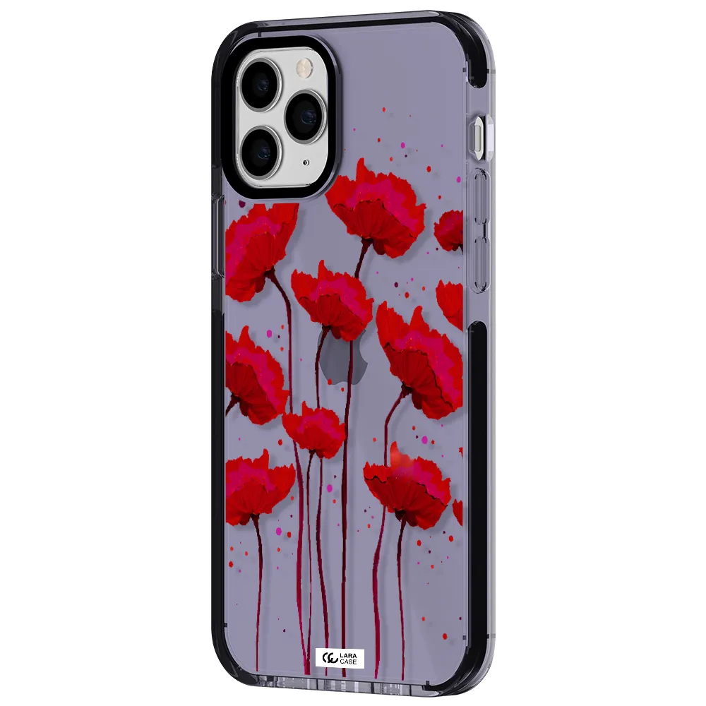Red Fashion Flower Apple iPhone 11 pro impact Lilac Case
