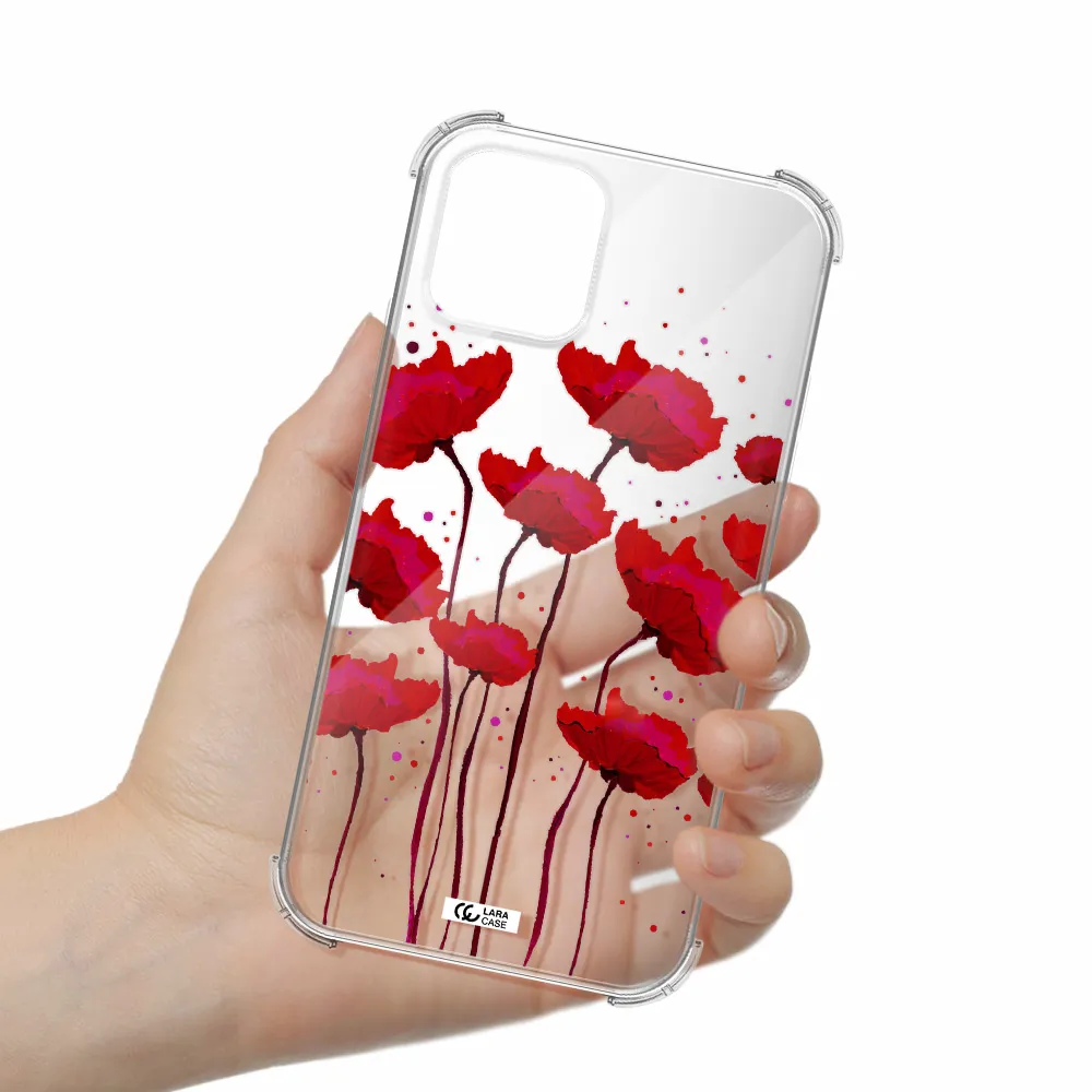 Red Fashion Flower Apple iPhone 11 pro max Clear PC Case