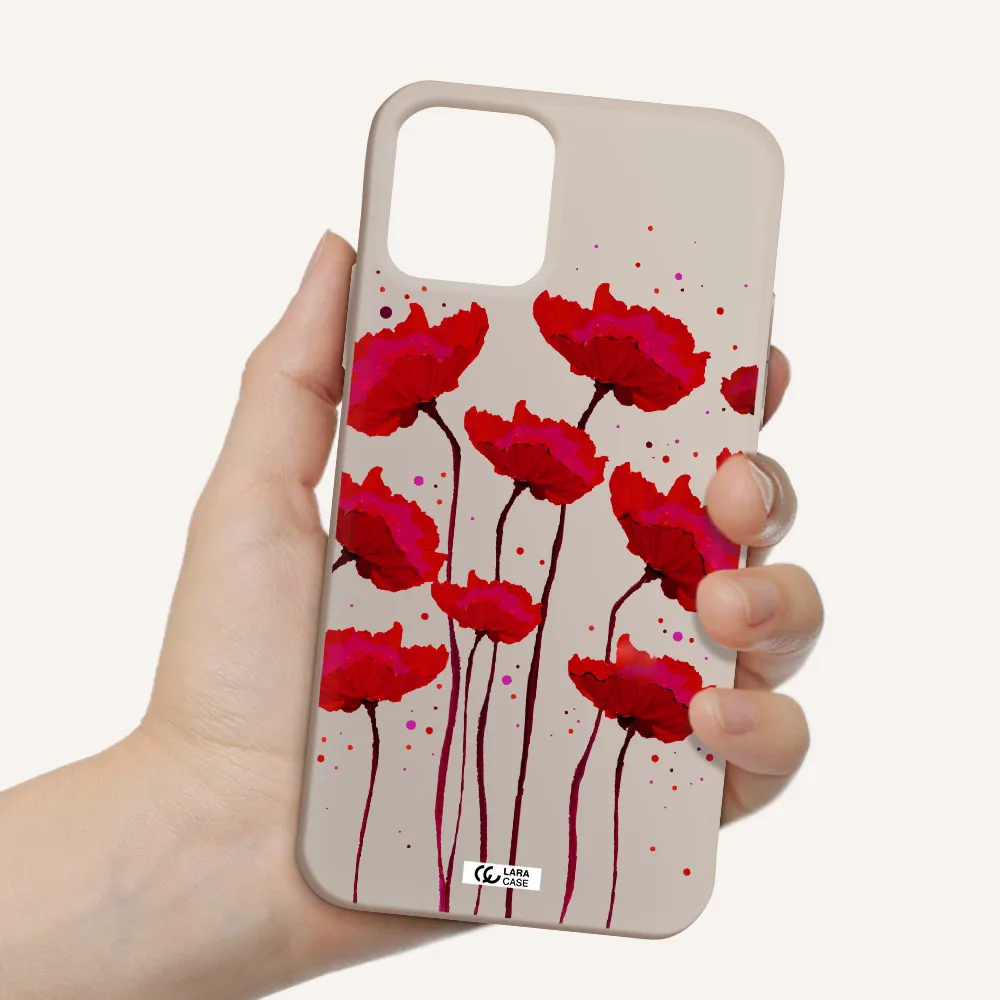 Red Fashion Flower Apple iPhone 11 pro Silicone Stone Case