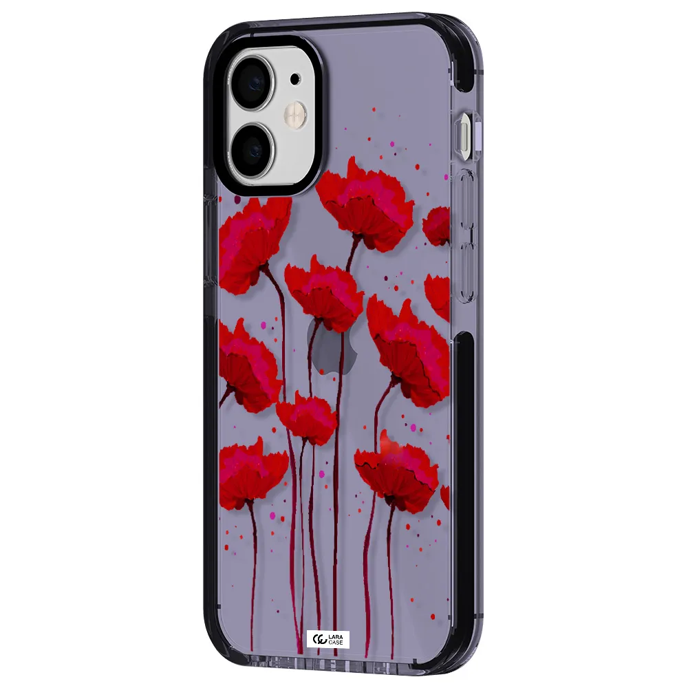 Red Fashion Flower Apple iPhone 12 mini impact Lilac Case