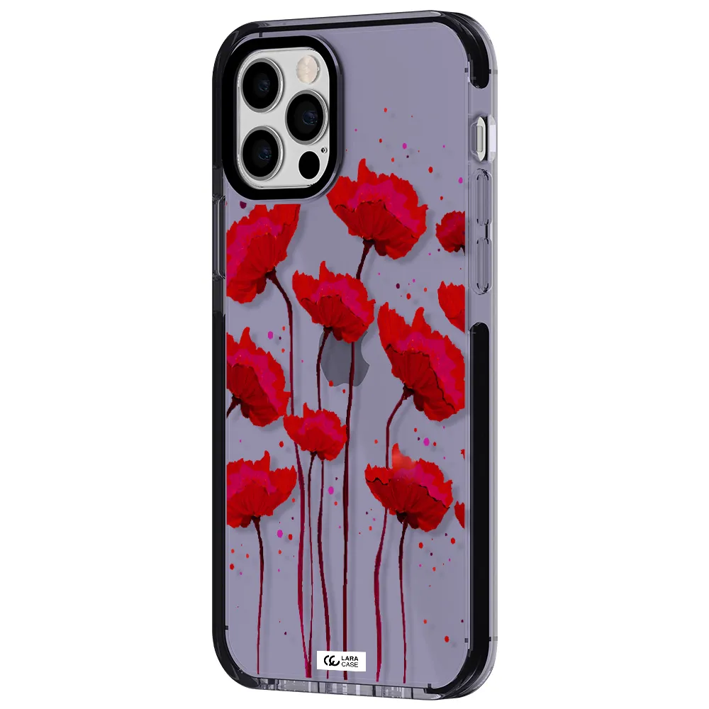 Red Fashion Flower Apple iPhone 12 pro impact Lilac Case
