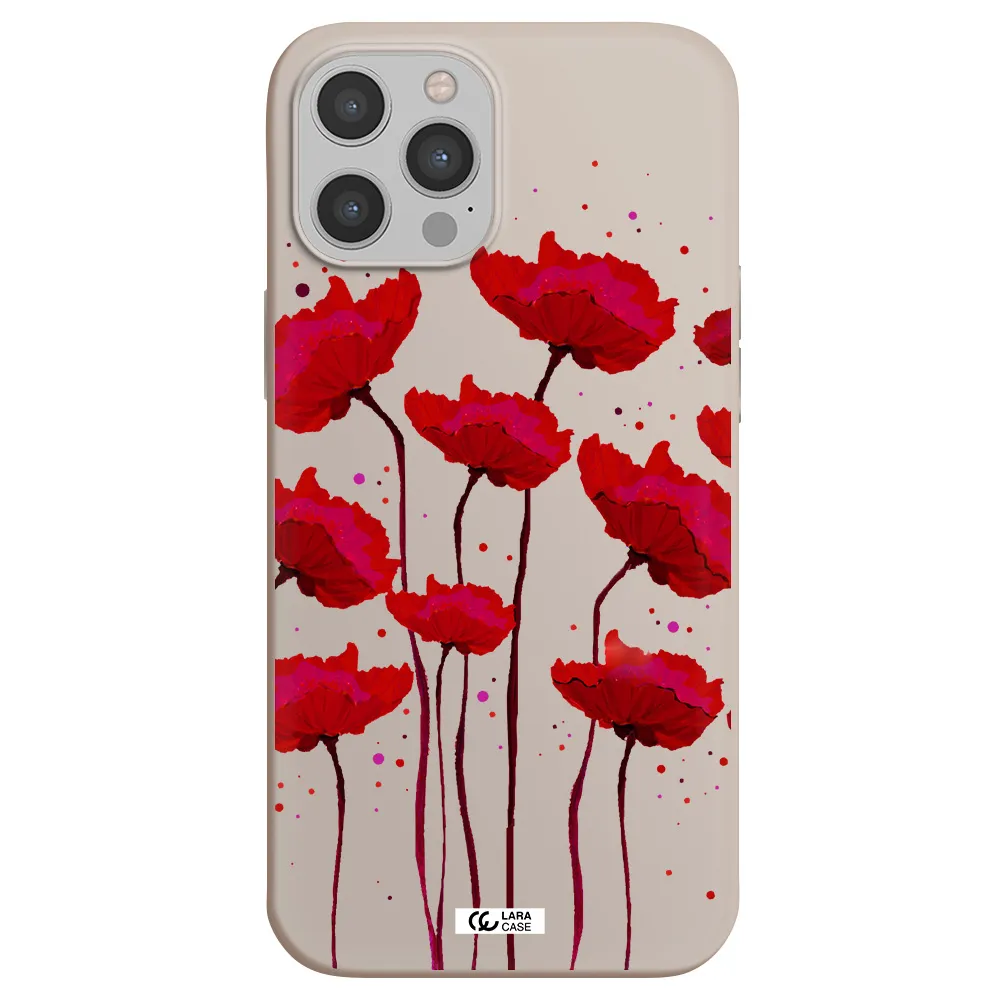Red Fashion Flower Apple iPhone 12 pro Silicone Stone Case
