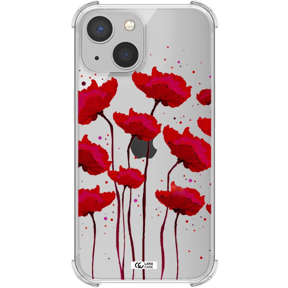 Red Fashion Flower Apple iPhone 13 Clear PC Case