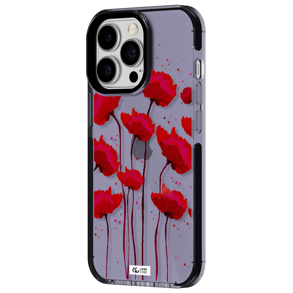 Red Fashion Flower Apple iPhone 13 Pro impact Lilac Case