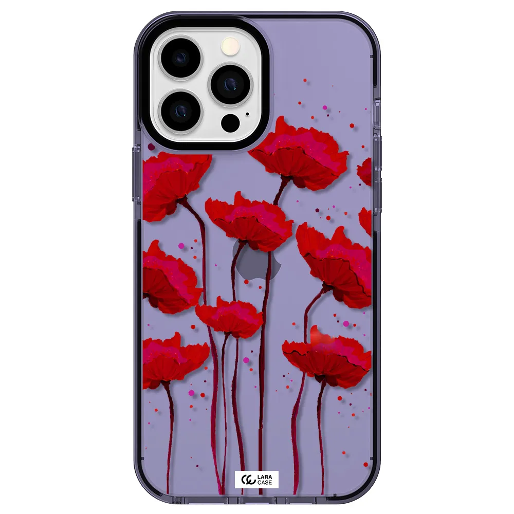 Red Fashion Flower Apple iPhone 13 Pro Max impact Lilac Case