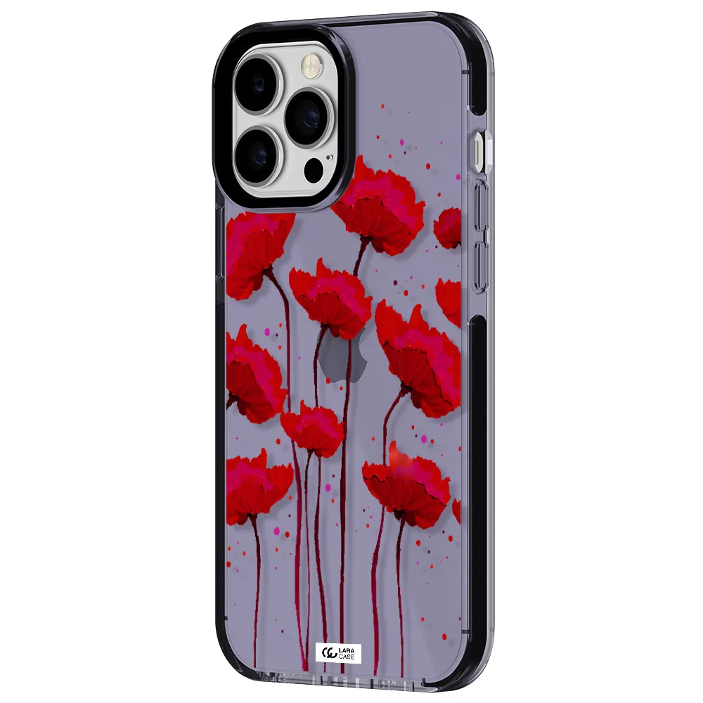 Red Fashion Flower Apple iPhone 13 Pro Max impact Lilac Case