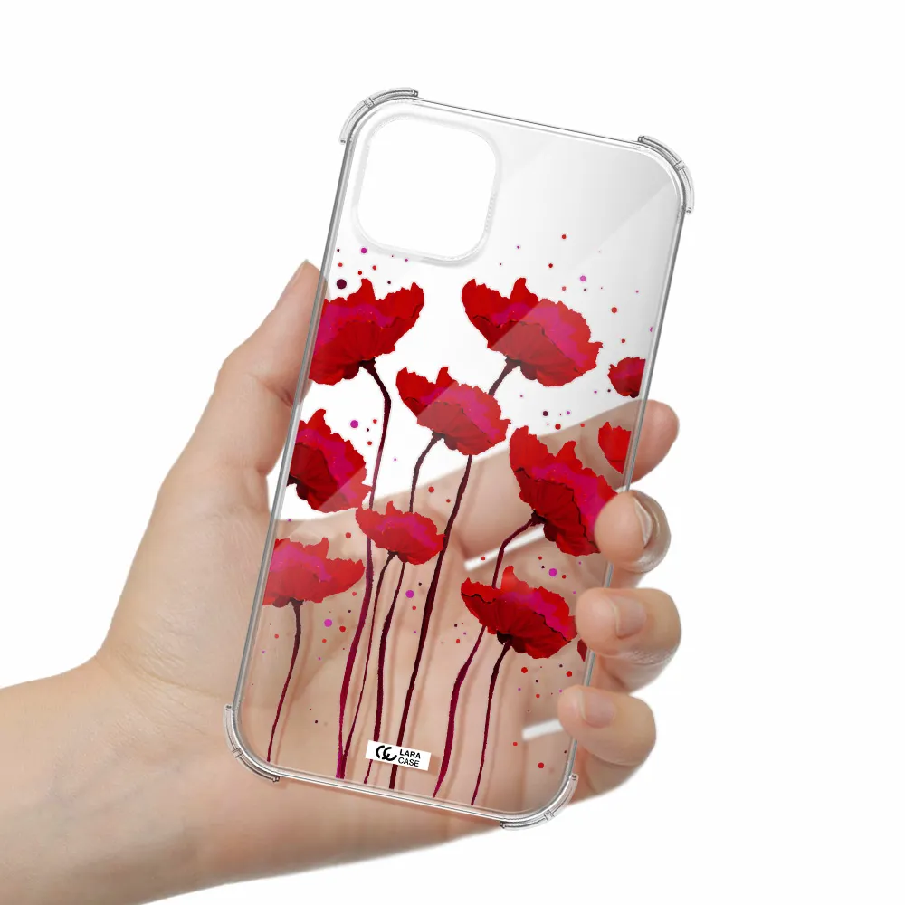 Red Fashion Flower Apple iPhone 14 Clear PC Case