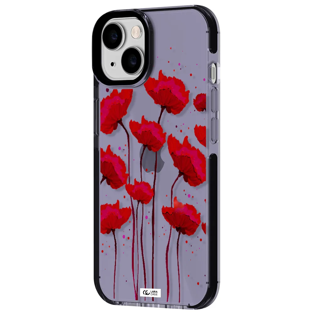 Red Fashion Flower Apple iPhone 14 impact Lilac Case