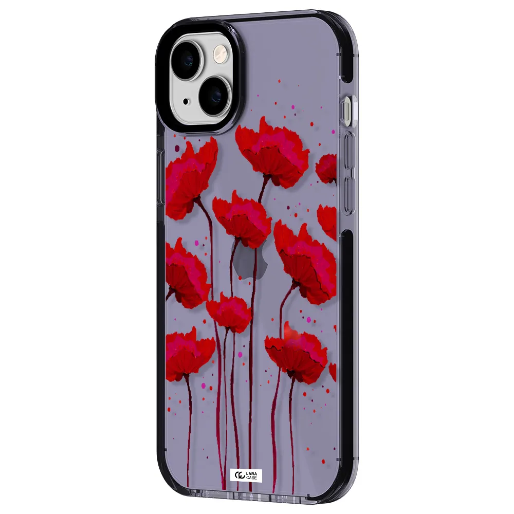 Red Fashion Flower Apple iPhone 14 plus impact Lilac Case