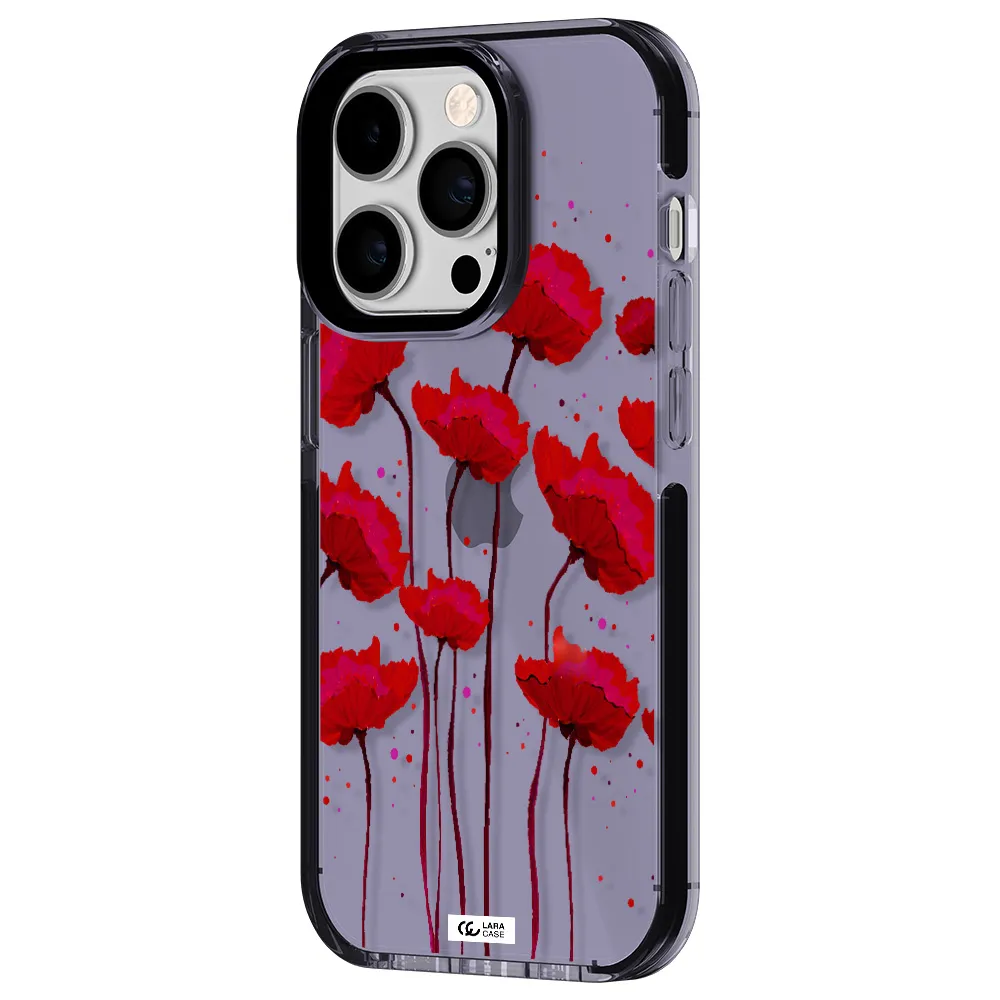 Red Fashion Flower Apple iPhone 14 pro impact Lilac Case