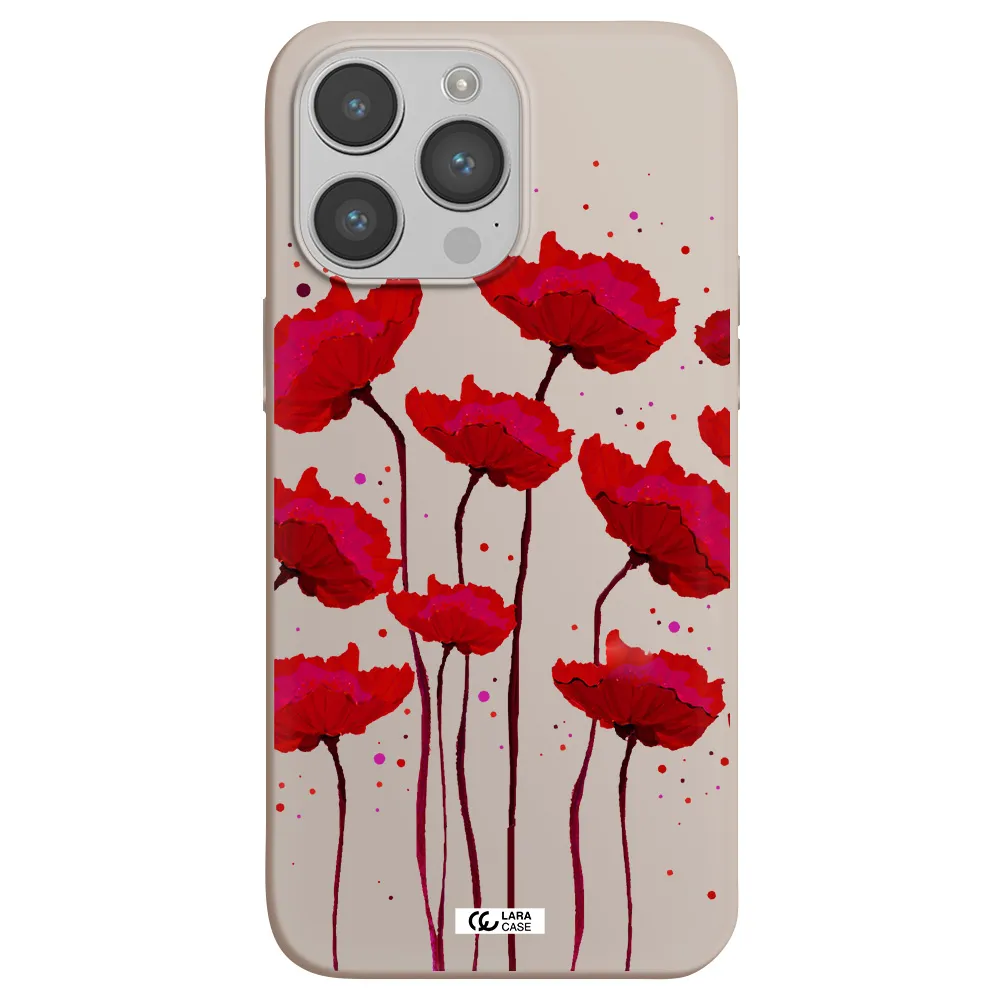Red Fashion Flower Apple iPhone 14 pro Silicone Stone Case
