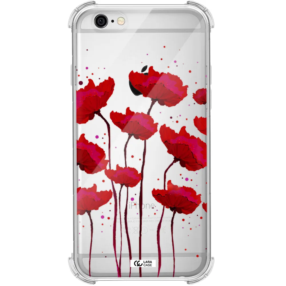 Red Fashion Flower Apple iPhone 6 Clear PC Case