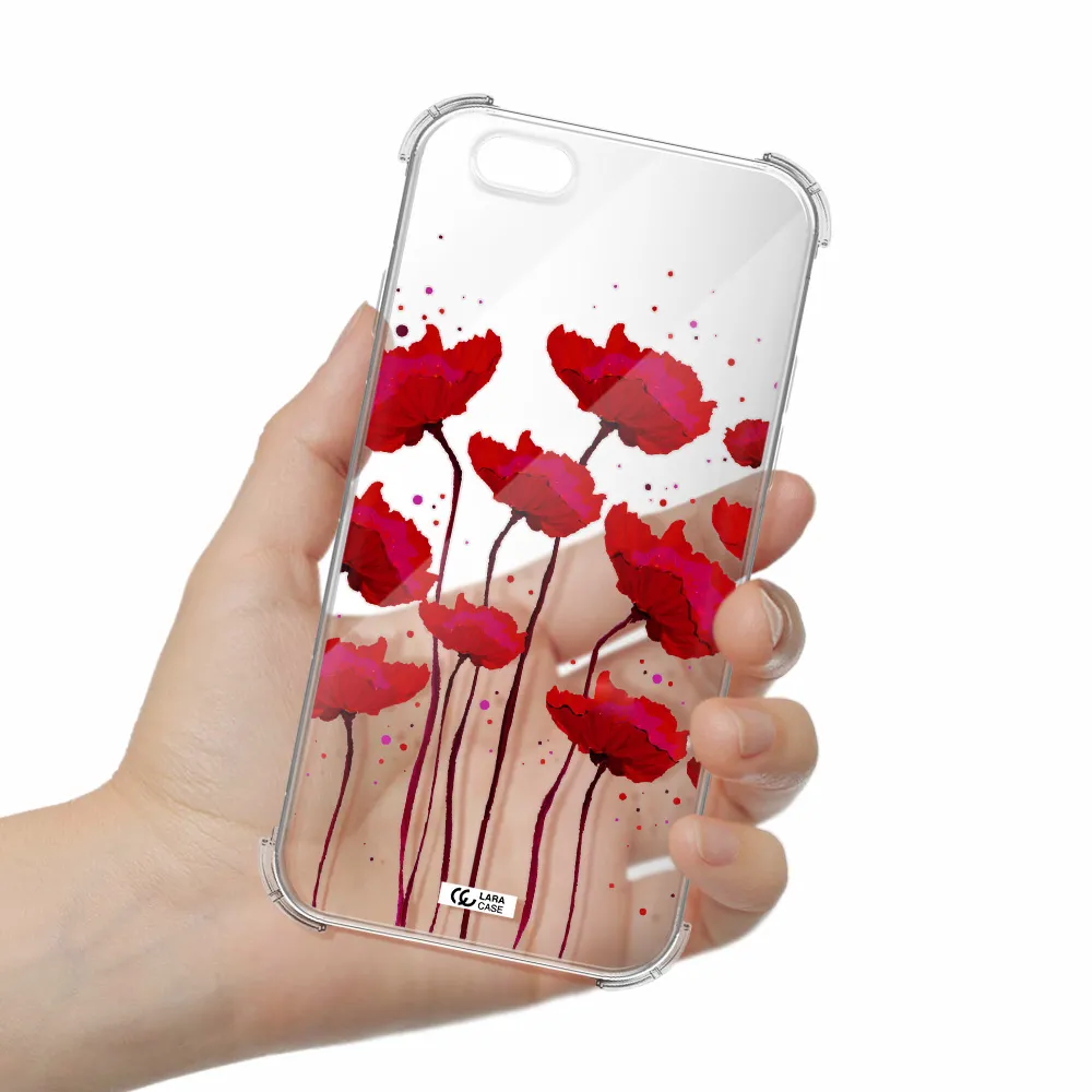 Red Fashion Flower Apple iPhone 6 Clear PC Case