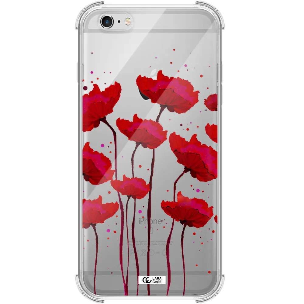 Red Fashion Flower Apple iPhone 6S Clear PC Case